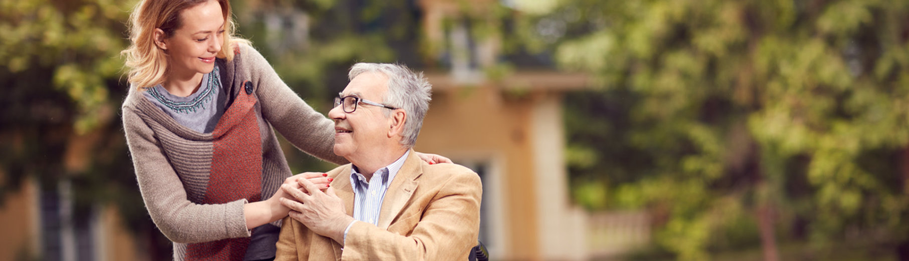 elderly with cargiver